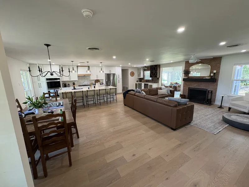 Open plan living and kitchen after a whole home remodel in Hollywood Park